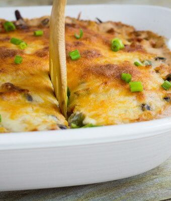 This cheesy, savory spaghetti squash casserole is so easy to make!