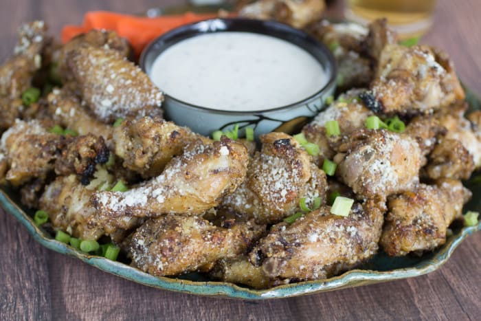 Crispy Oven Baked Garlic Parmesan Chicken Wings-14