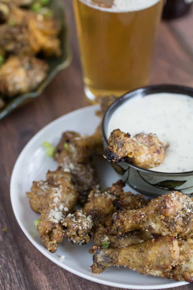 Crispy Oven Baked GarlicParmesan Chicken Wings