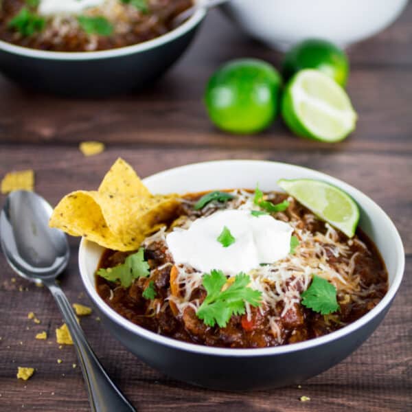 Slow Cooker Turkey Chili • Dishing Delish