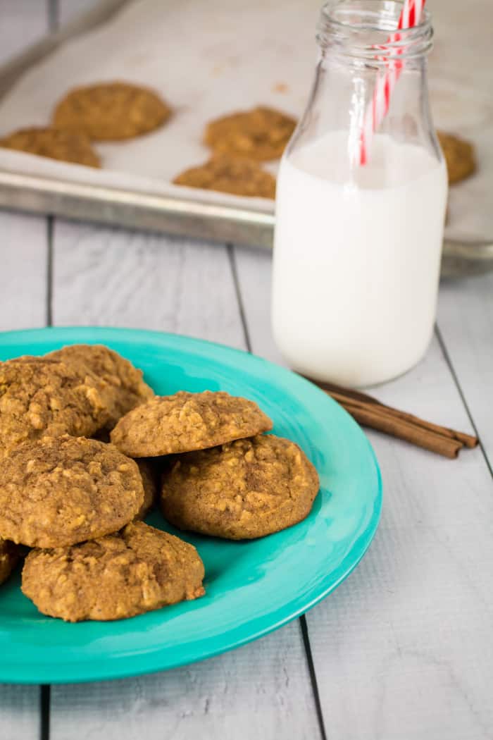 Soft Baked Gluten Free Pumpkin Oatmeal Cookies-5