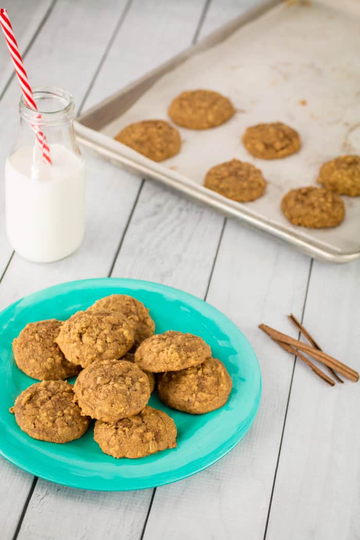 Soft Baked Gluten Free Pumpkin Oatmeal Cookies-9