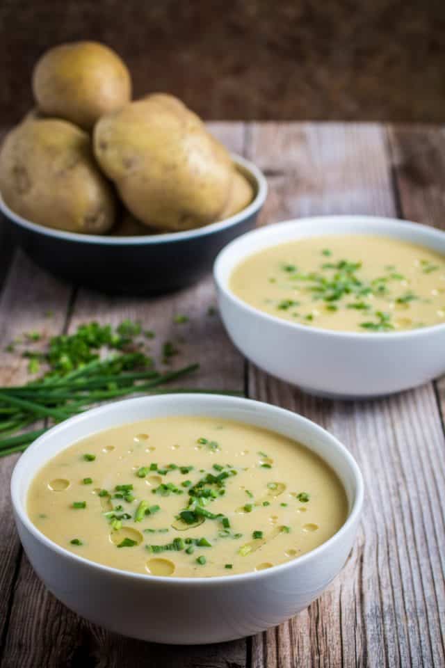 Creamy Potato Leek Soup - Dishing Delish
