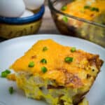 Savory hash browns, crispy bacon, cheese, and protein-rich eggs come together perfectly in this Easy Breakfast Casserole. Add green bell pepper and a dash of cayenne to take this breakfast (or brunch!) to the next level.