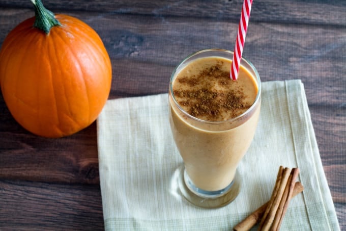 Creamy, smooth, and sinfully sweet, you won't believe how easy this Breakfast Pumpkin Pie Smoothie is to make! With nutritious oatmeal and yogurt, this smoothie tastes exactly like pumpkin pie in a glass, bringing the flavors of autumn to your breakfast table. Best of all, it's like having dessert for breakfast! 