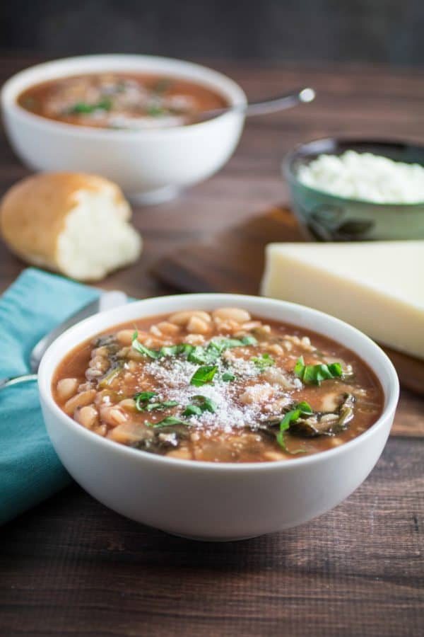 Slow Cooker Kale and White Bean Soup • Dishing Delish