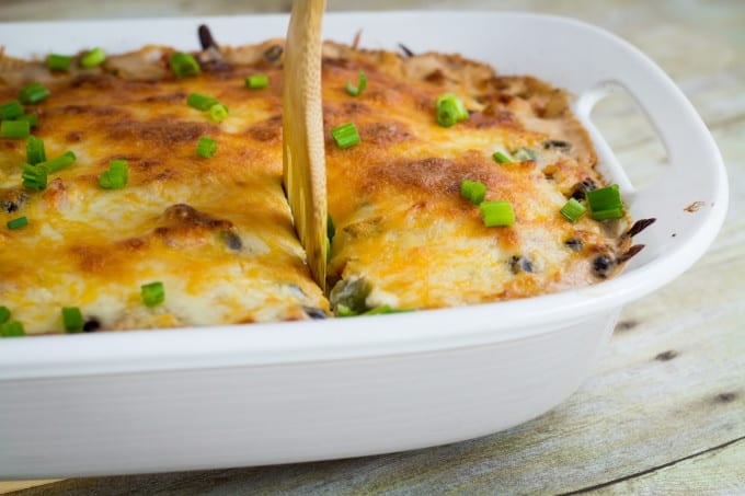 This cheesy, savory spaghetti squash casserole is so easy to make!