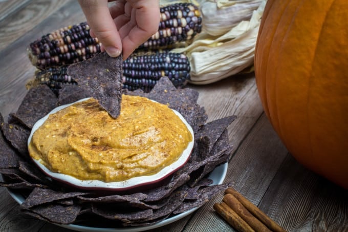 Creamy and sweet, this is one fast way to bring the holiday flavors of pumpkin pie to your table. Easy Pumpkin Pie Dip is made with real pumpkin, sweet maple syrup, and autumn spices. Serve with corn chips or vanilla cookies for a quick snack or dessert your guests will love!