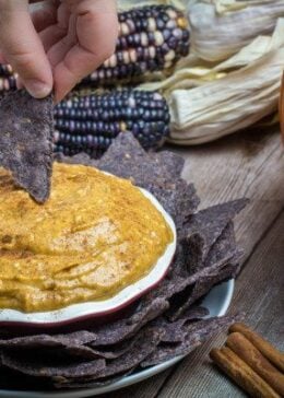 Creamy and sweet, this is one fast way to bring the holiday flavors of pumpkin pie to your table. Easy Pumpkin Pie Dip is made with real pumpkin, sweet maple syrup, and autumn spices. Serve with corn chips or vanilla cookies for a quick snack or dessert your guests will love!