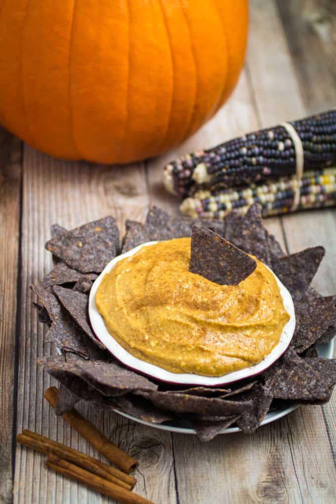 Creamy and sweet, this is one fast way to bring the holiday flavors of pumpkin pie to your table. Easy Pumpkin Pie Dip is made with real pumpkin, sweet maple syrup, and autumn spices. Serve with corn chips or vanilla cookies for a quick snack or dessert your guests will love!