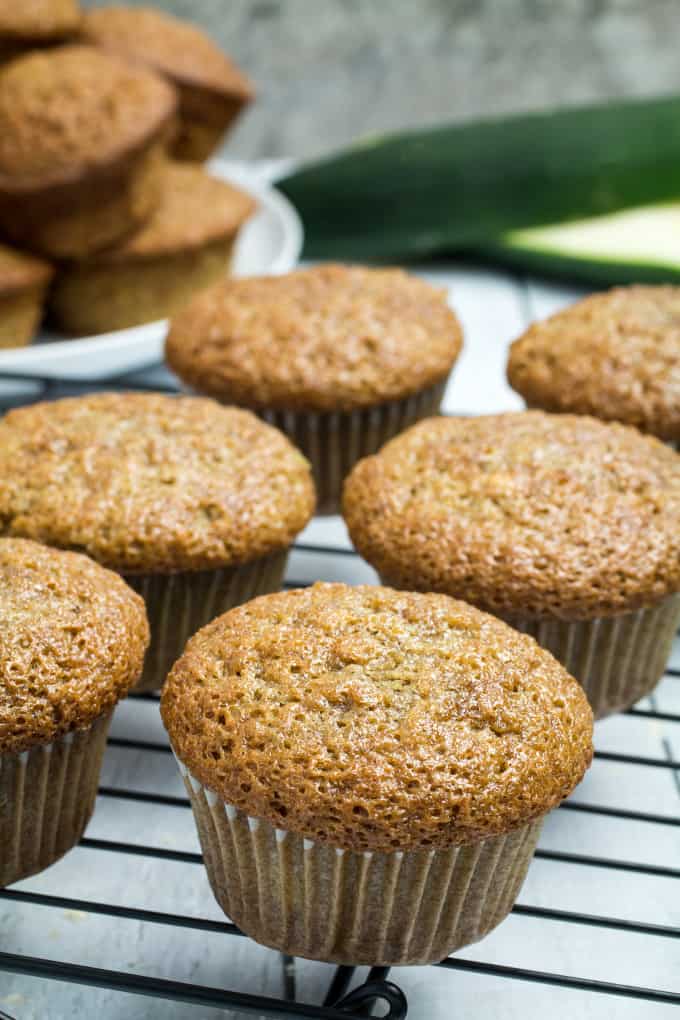 Easy, sweet, packed with the flavors of warm spices, these Gluten Free Zucchini Bread Muffins are perfect for breakfast or even a quick snack. You won't taste zucchini itself, but it makes the bread so moist and fluffy that you would never guess these zucchini bread muffins are gluten free!