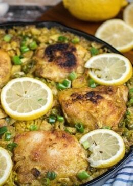 Lemon Garlic Chicken with Yellow Rice Recipe