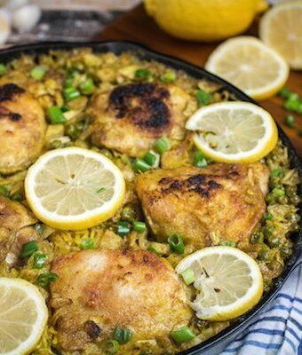 Lemon Garlic Chicken with Yellow Rice Recipe