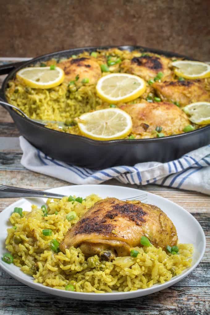 Lemon Garlic Chicken with Yellow Rice Recipe