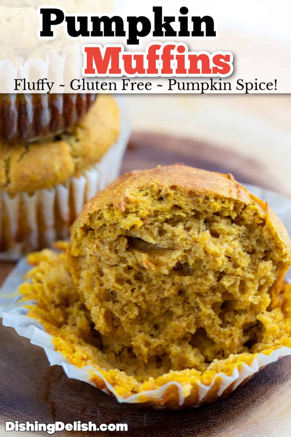 Gluten Free Pumpkin Muffins - Soft & Fluffy! • Dishing Delish
