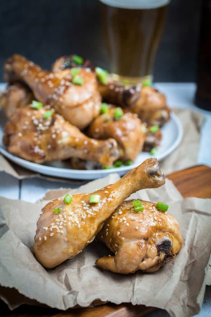 sweet & sticky oven baked chicken drumsticks