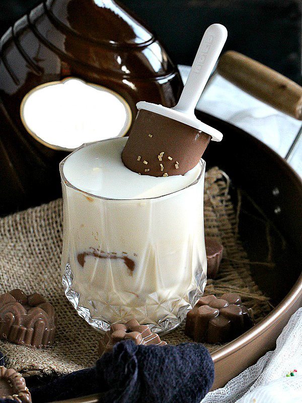 Eggnog Rum Cocktail with Fudgy Chocolate Popsicles Dishing Delish