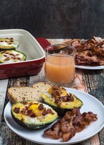 Bacon Egg & Cheese Baked Avocados