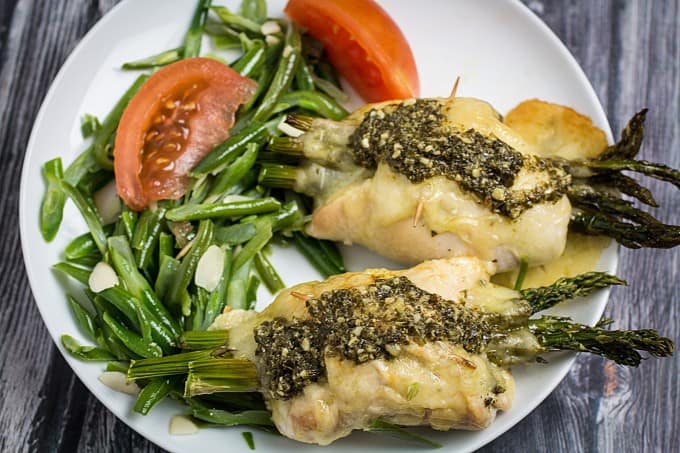 asparagus stuffed chicken with swiss