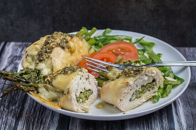 asparagus stuffed chicken with swiss