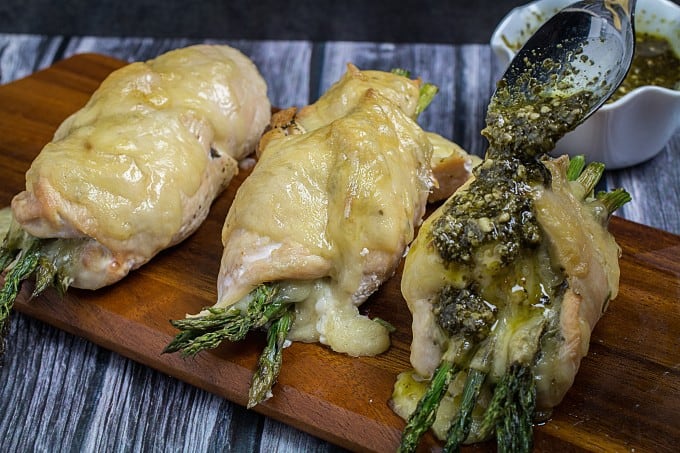 asparagus stuffed chicken with swiss