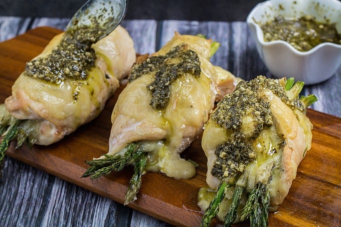 asparagus stuffed chicken with swiss