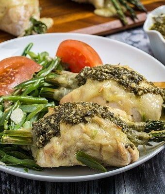 asparagus stuffed chicken with swiss