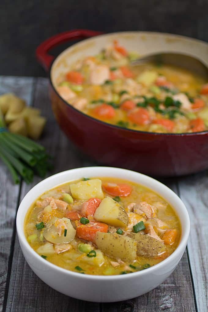 Miso Salmon & Vegetable Stew