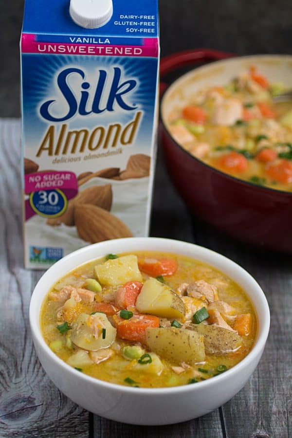 Miso Salmon & Vegetable Stew • Dishing Delish