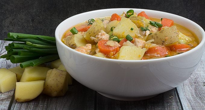 Miso Salmon & Vegetable Stew