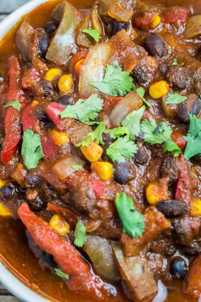 Slow Cooker Black Bean Chili • Dishing Delish