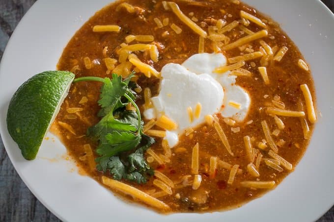 Slow Cooker Chicken Enchilada Soup