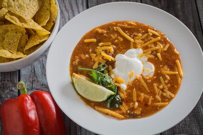 Slow Cooker Chicken Enchilada Soup