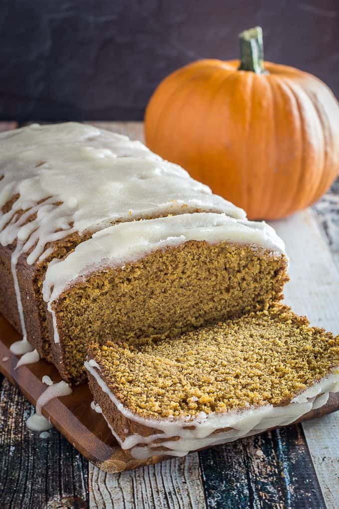 Gluten Free Pumpkin Bread & Pumpkin Spice Glaze • Dishing Delish