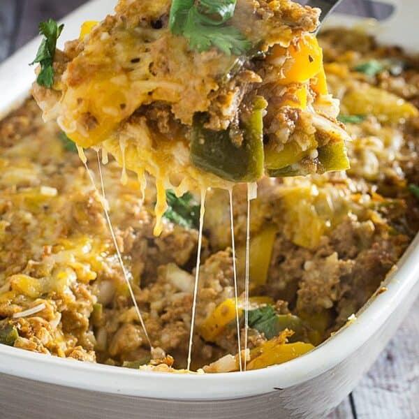 Cheesy Stuffed Pepper Casserole • Dishing Delish