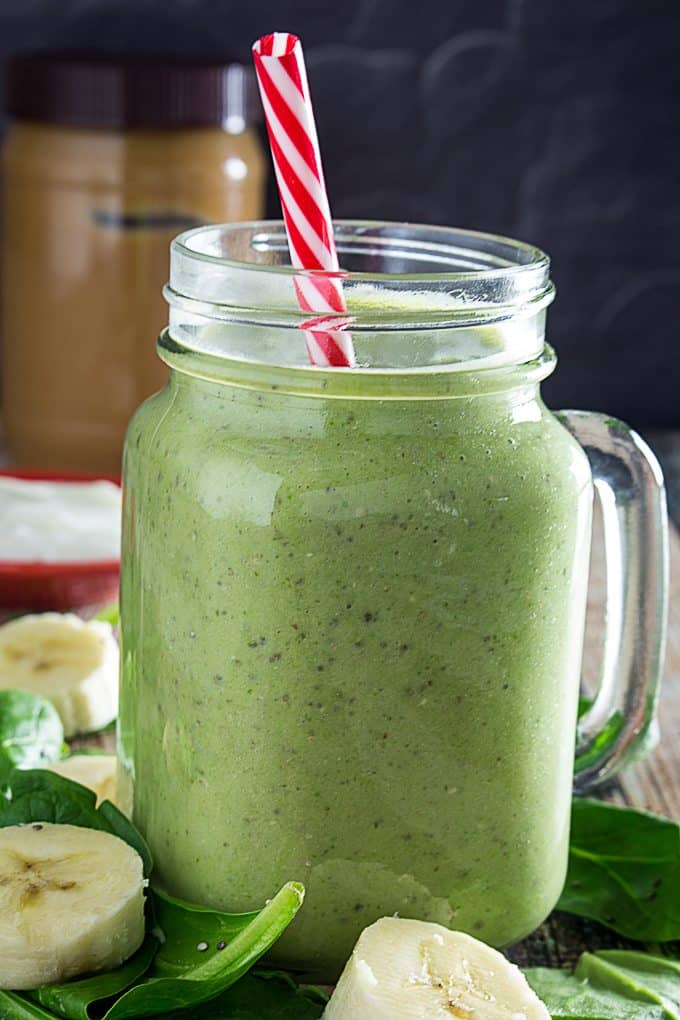 Green Monster Smoothie w/ Chia Seeds • Dishing Delish