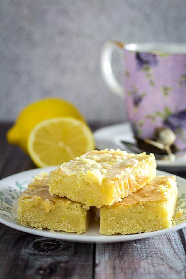 Lemon Brownies & Lemon Glaze Gluten Free! • Dishing Delish