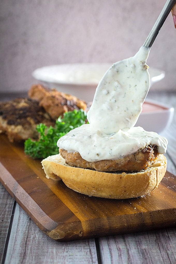 Buffalo Turkey Burgers Yogurt Ranch Dressing