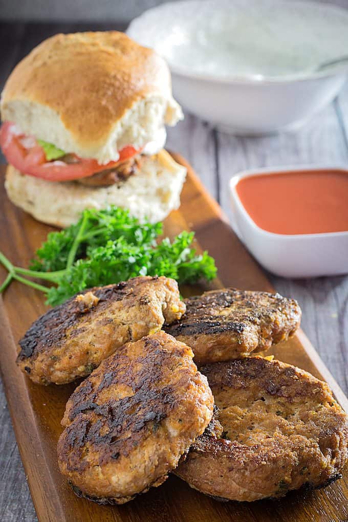 Buffalo Turkey Burgers Yogurt Ranch Dressing