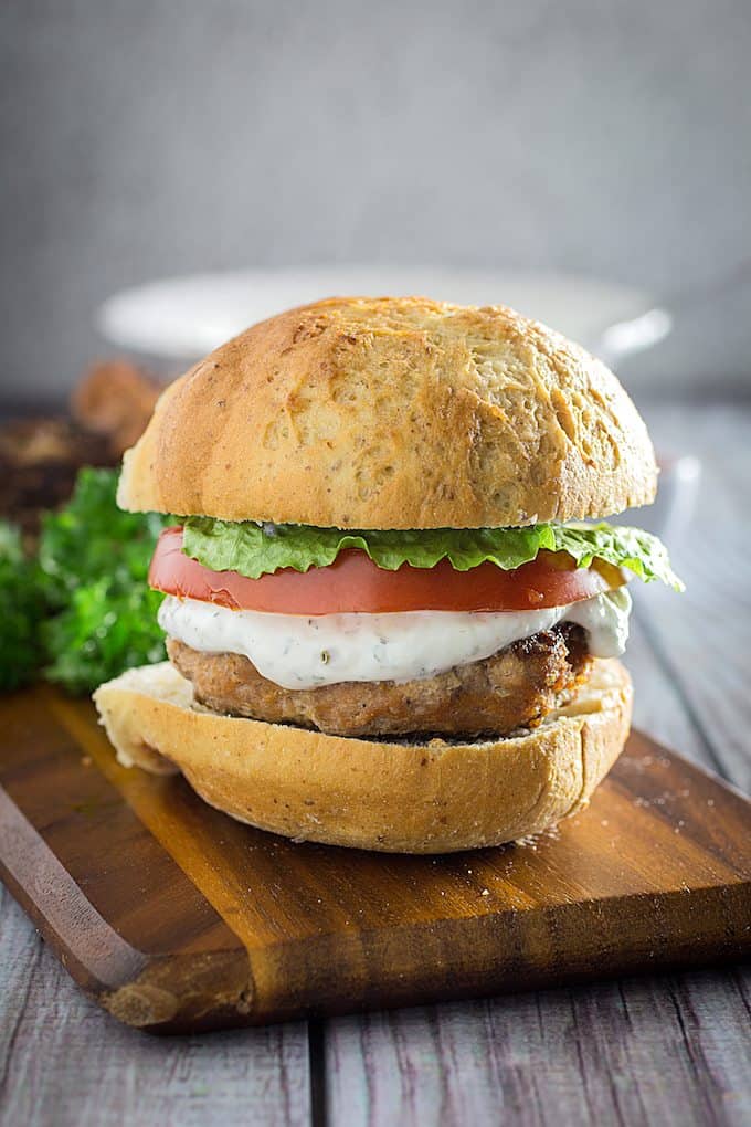 Buffalo Turkey Burgers Yogurt Ranch Dressing