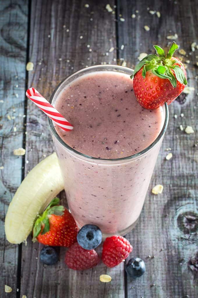 Strawberry Banana Chia Seed Smoothie • Dishing Delish