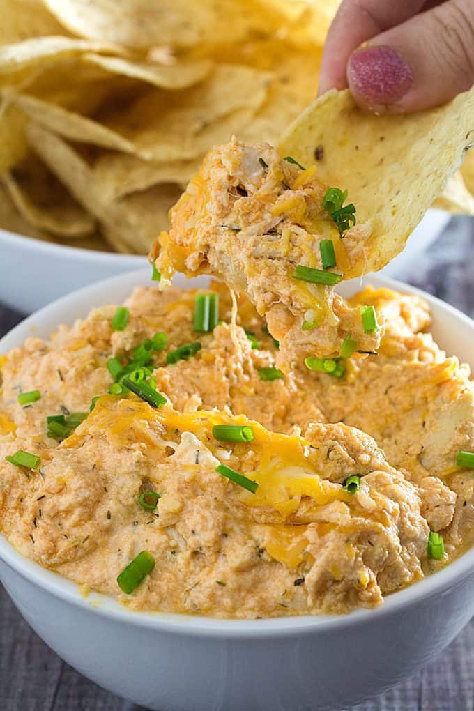 Crockpot Buffalo Chicken Dip • Dishing Delish