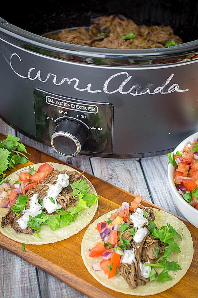 slow cooker carne asada tacos