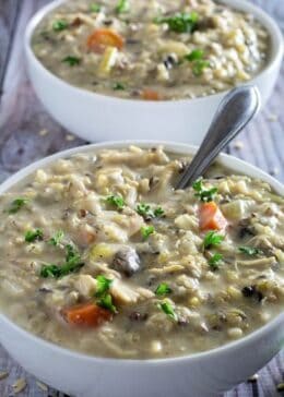 slow cooker creamy chicken & wild rice soup