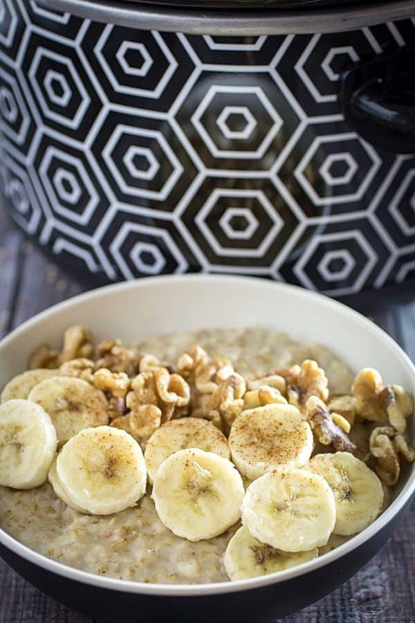 Slow Cooker Steel Cut Oats • Dishing Delish
