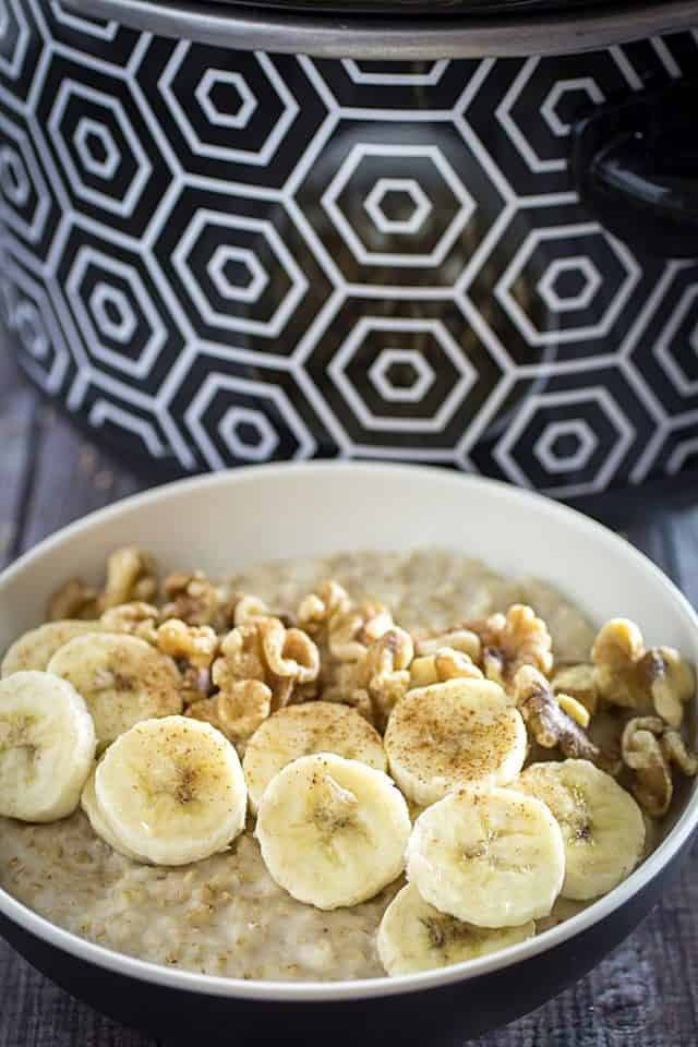 Slow Cooker Steel Cut Oats • Dishing Delish