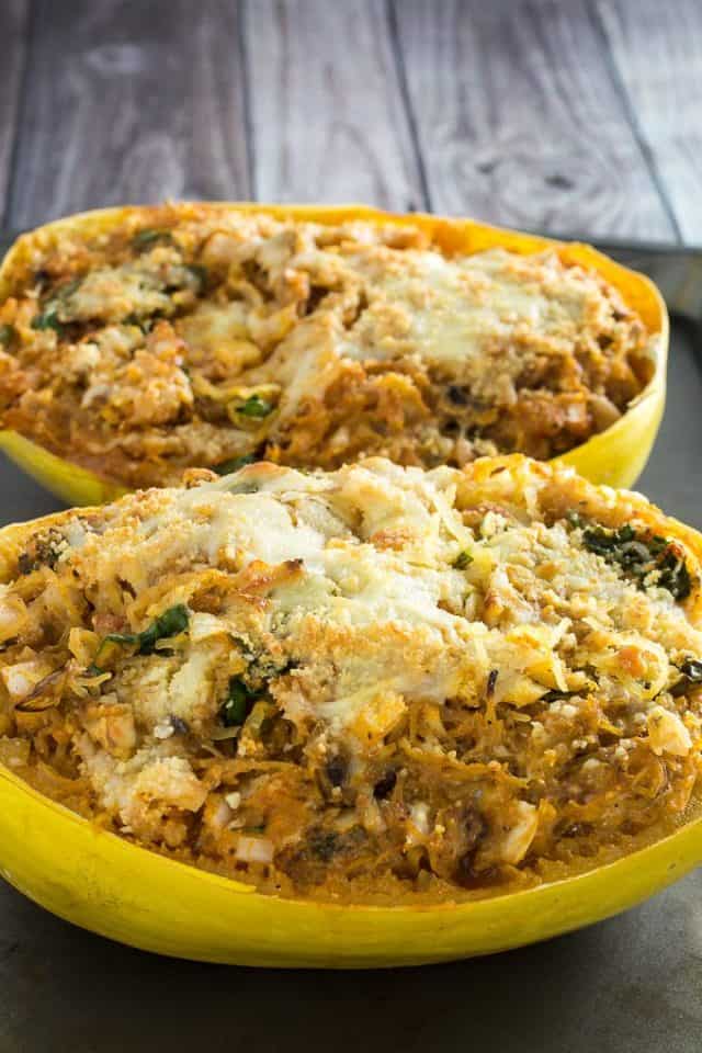 Easy Italian Spaghetti Squash Casserole Boats • Dishing Delish