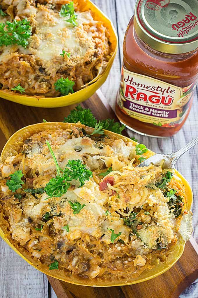 Easy Italian Spaghetti Squash Casserole Boats Dishing Delish