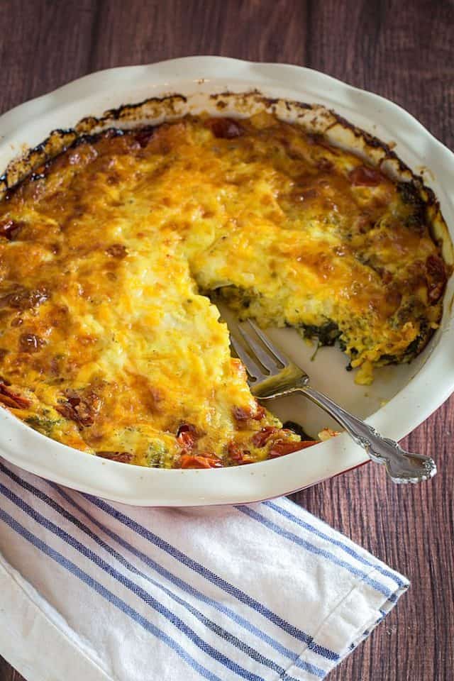 Cheesy Crustless Kale Quiche • Dishing Delish