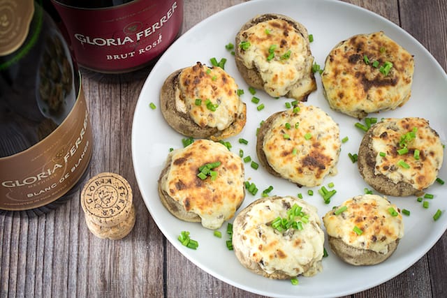 four cheese stuffed mushrooms